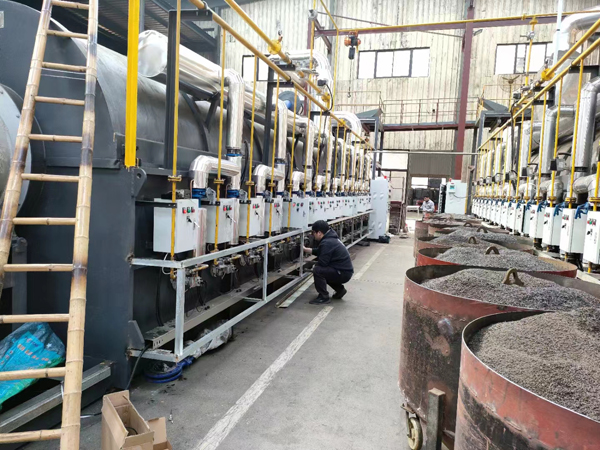 杭州客户燃气式回转炉调试成功正式投入生产